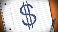 Dollar sign on notebook paper 